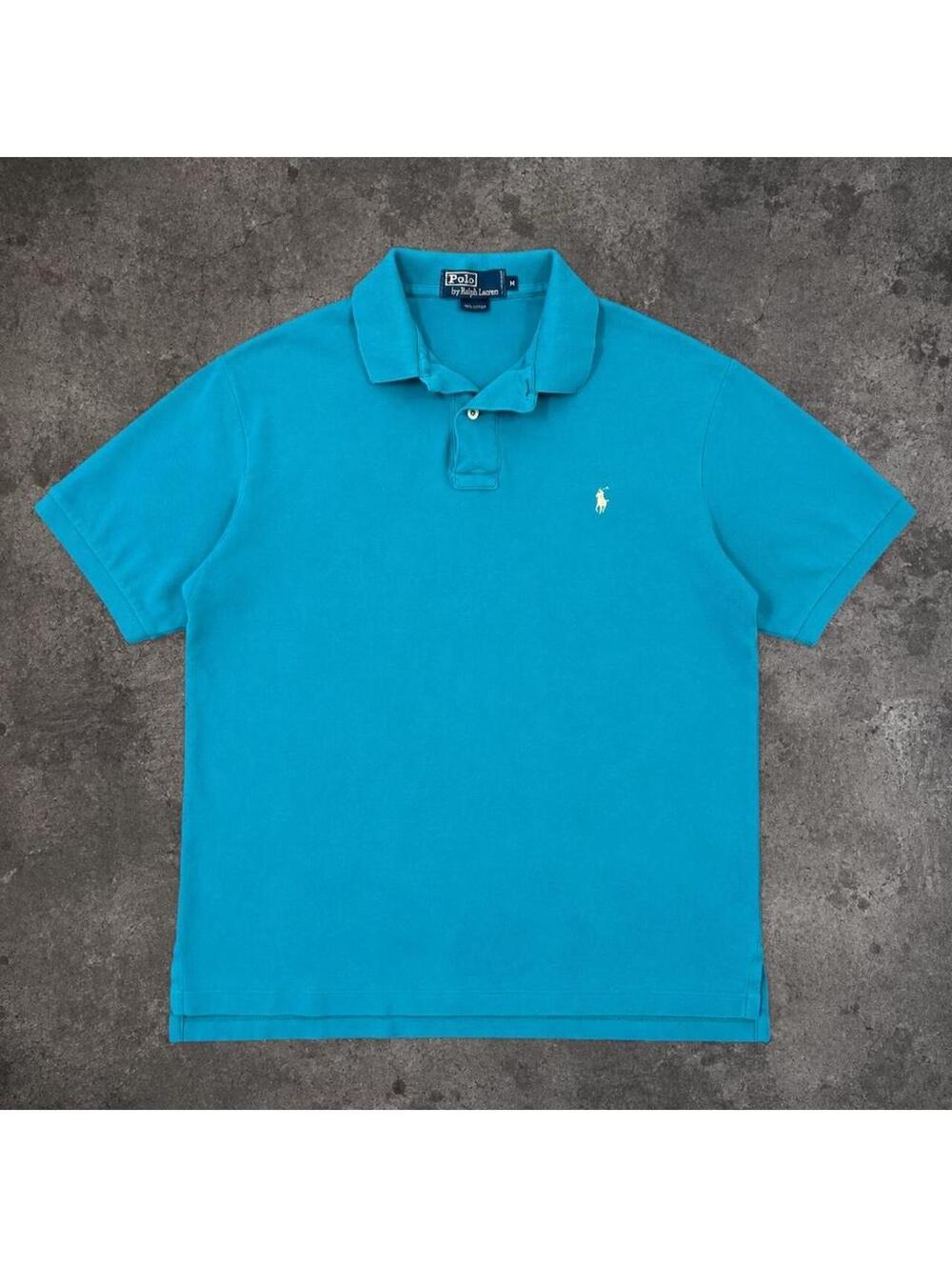 Beautiful Fire vintage Polo Ralph Lauren blue cotton polo shirt